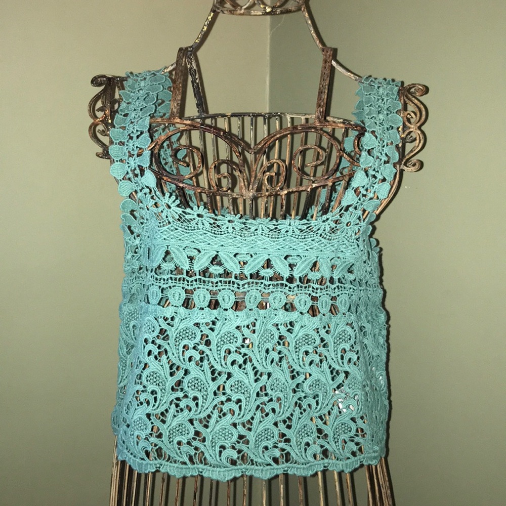Staring at Stars Cropped Open Knit Tank